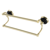 Thumbnail for Kingston Brass BA91318PB Water Onyx 18 in. Dual Towel Bar, Polished Brass - BNGBath