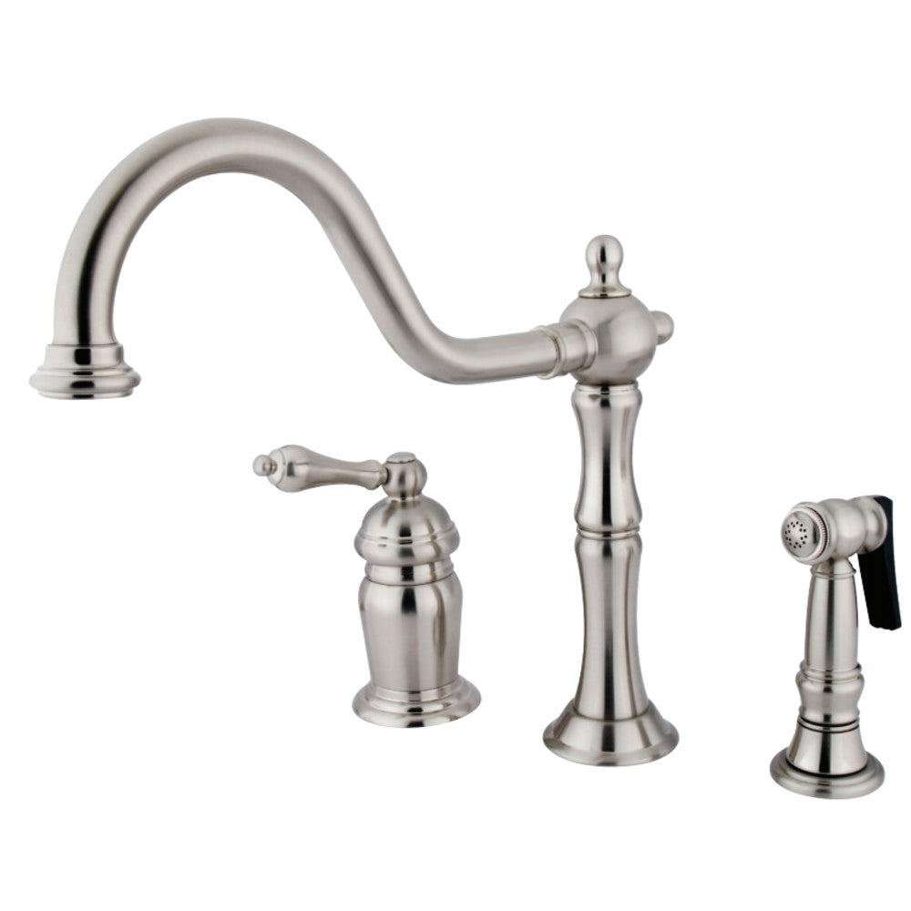 Kingston Brass KS1818ALBS Widespread Kitchen Faucet, Brushed Nickel - BNGBath