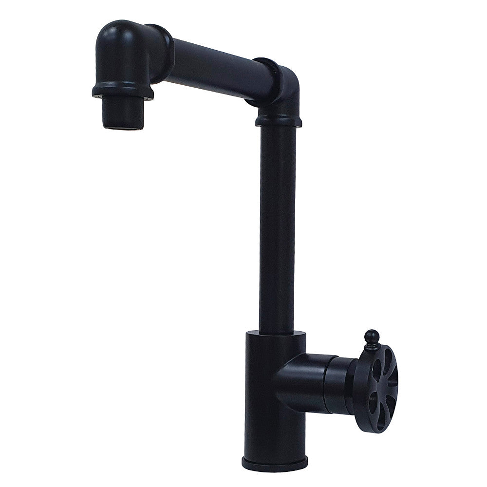 Kingston Brass KS144RXMB Belknap Single-Handle Bathroom Faucet with Push Pop-Up, Matte Black - BNGBath