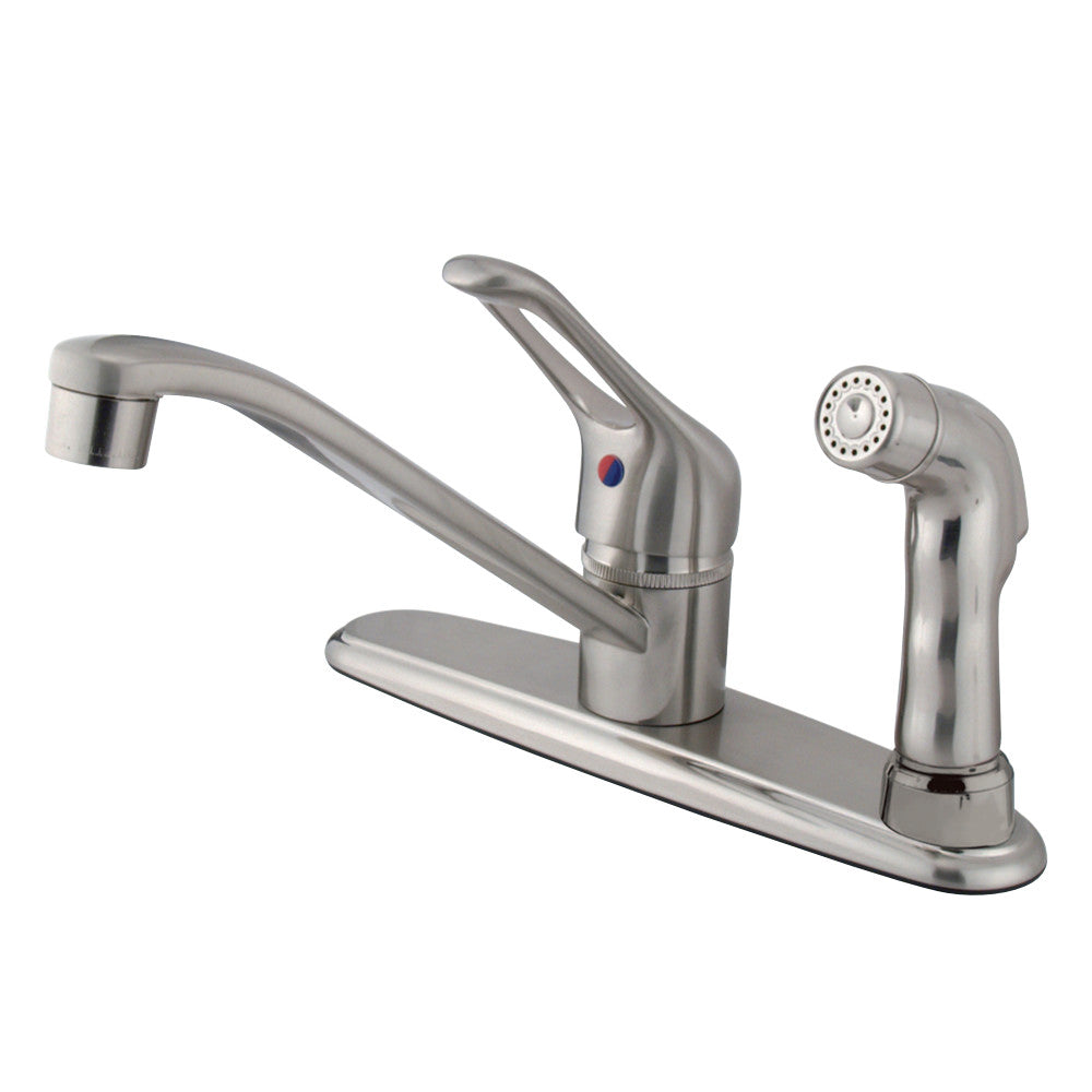 Kingston Brass KB563SNSP Wyndham Single-Handle Centerset Kitchen Faucet, Brushed Nickel - BNGBath