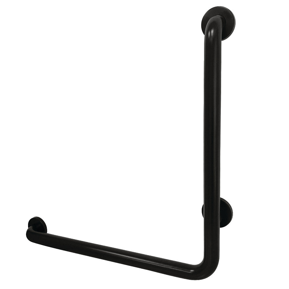 Kingston Brass GBL1224CSL0 24"x 24" L-Shaped Grab Bar - Left Hand, Matte Black - BNGBath