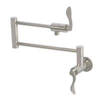 Thumbnail for Kingston Brass KS4106DFL NuWave Wall Mount Pot Filler, Polished Nickel - BNGBath