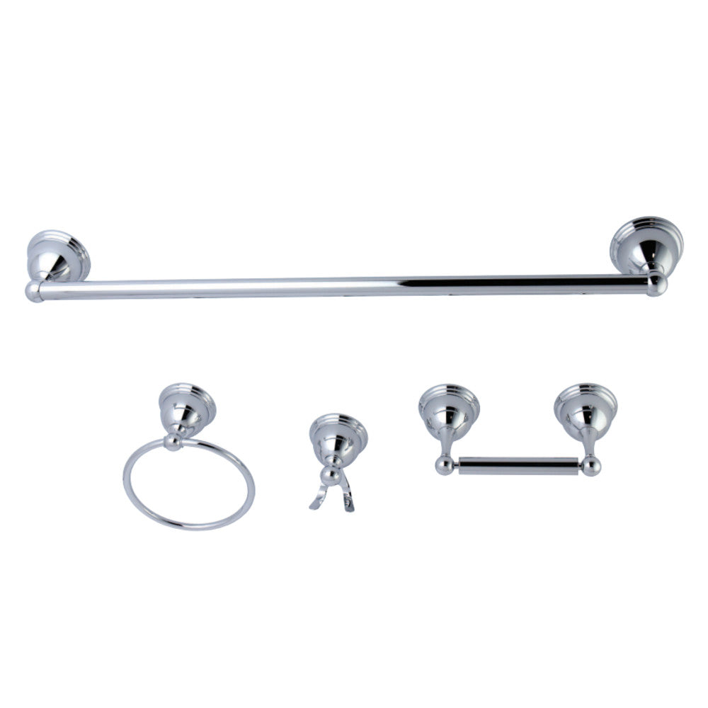 Kingston Brass BAK3961478C Restoration 4-Piece Bathroom Hardware, Polished Chrome - BNGBath