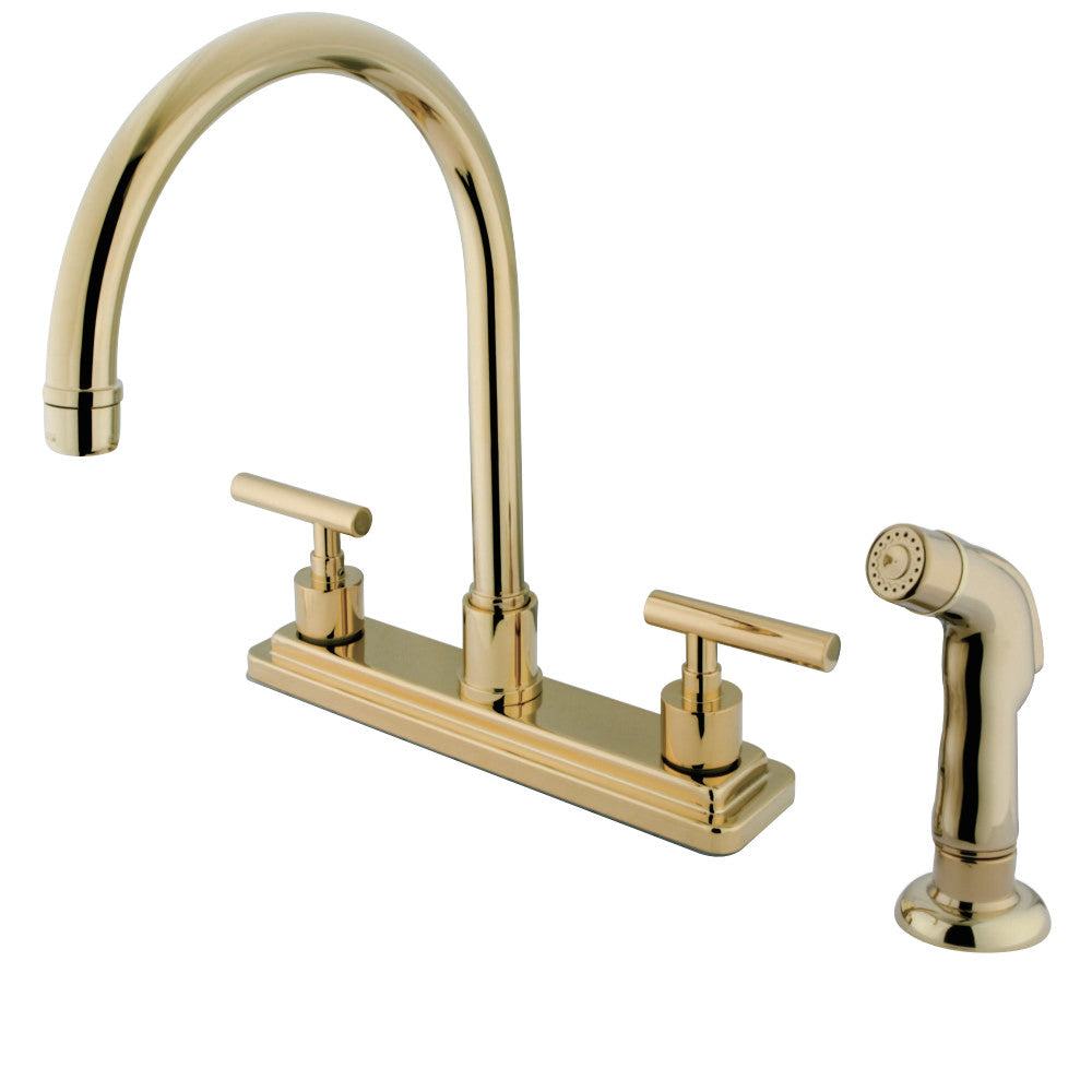 Kingston Brass KS8792CML Manhattan Centerset Kitchen Faucet, Polished Brass - BNGBath