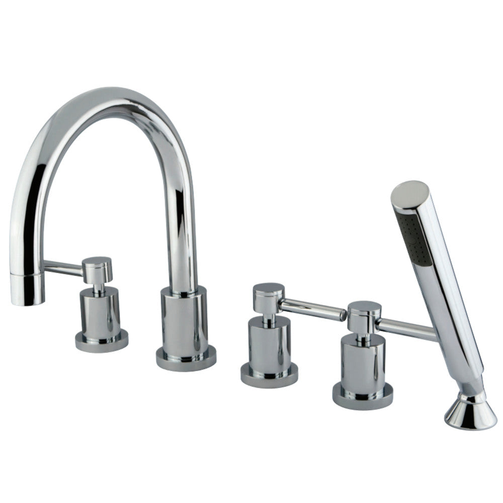 Kingston Brass KS83215DL Concord 5-Piece Roman Tub Faucet, Polished Chrome - BNGBath