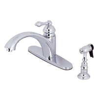 Thumbnail for Kingston Brass KS6571ALBS Single-Handle Kitchen Faucet, Polished Chrome - BNGBath