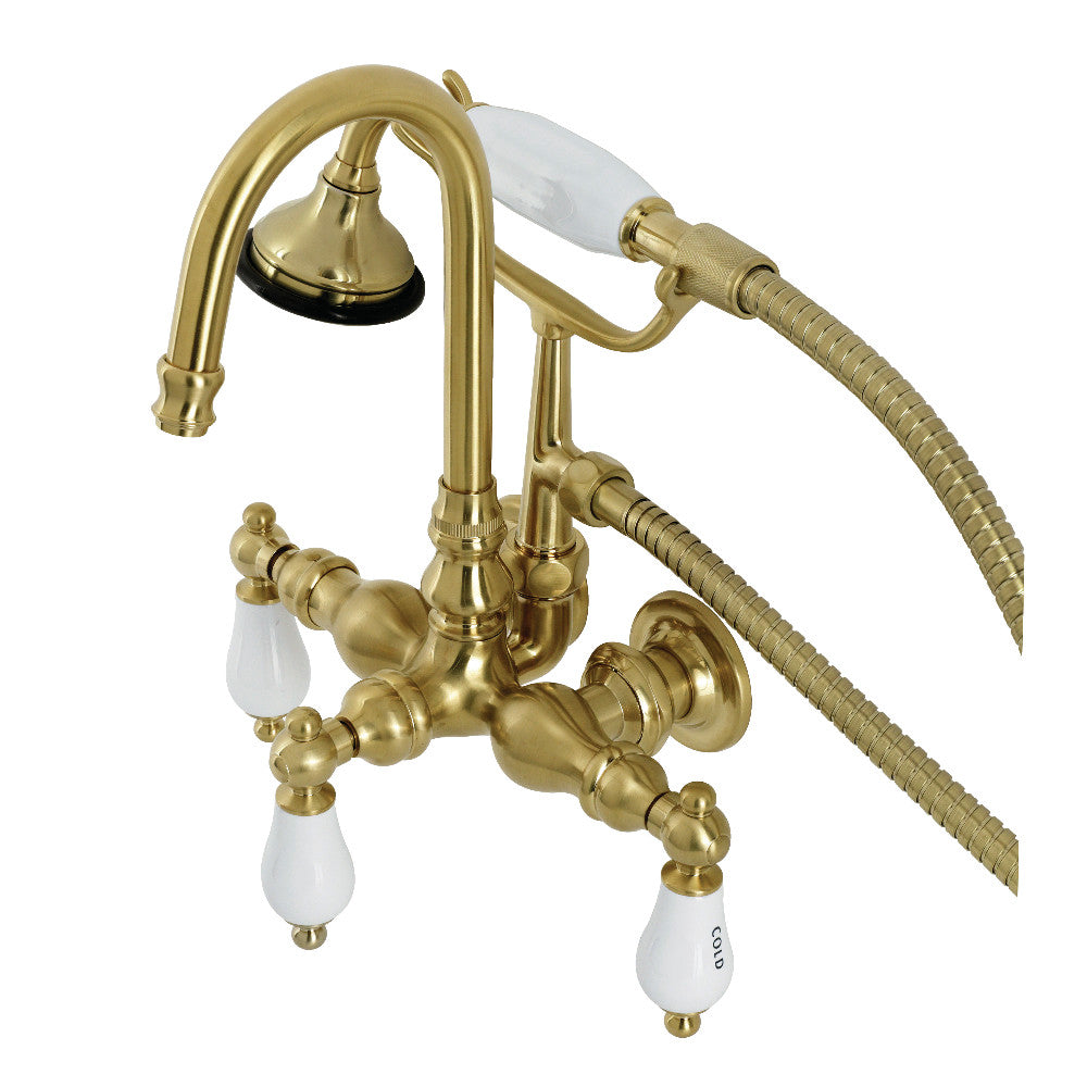 Kingston Brass AE9T7 Aqua Vintage Wall Mount Clawfoot Tub Faucet, Brushed Brass - BNGBath