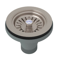 Thumbnail for Shaws Manual Basket Strainer with Logo Branded White Porcelain Pull Knob - BNGBath