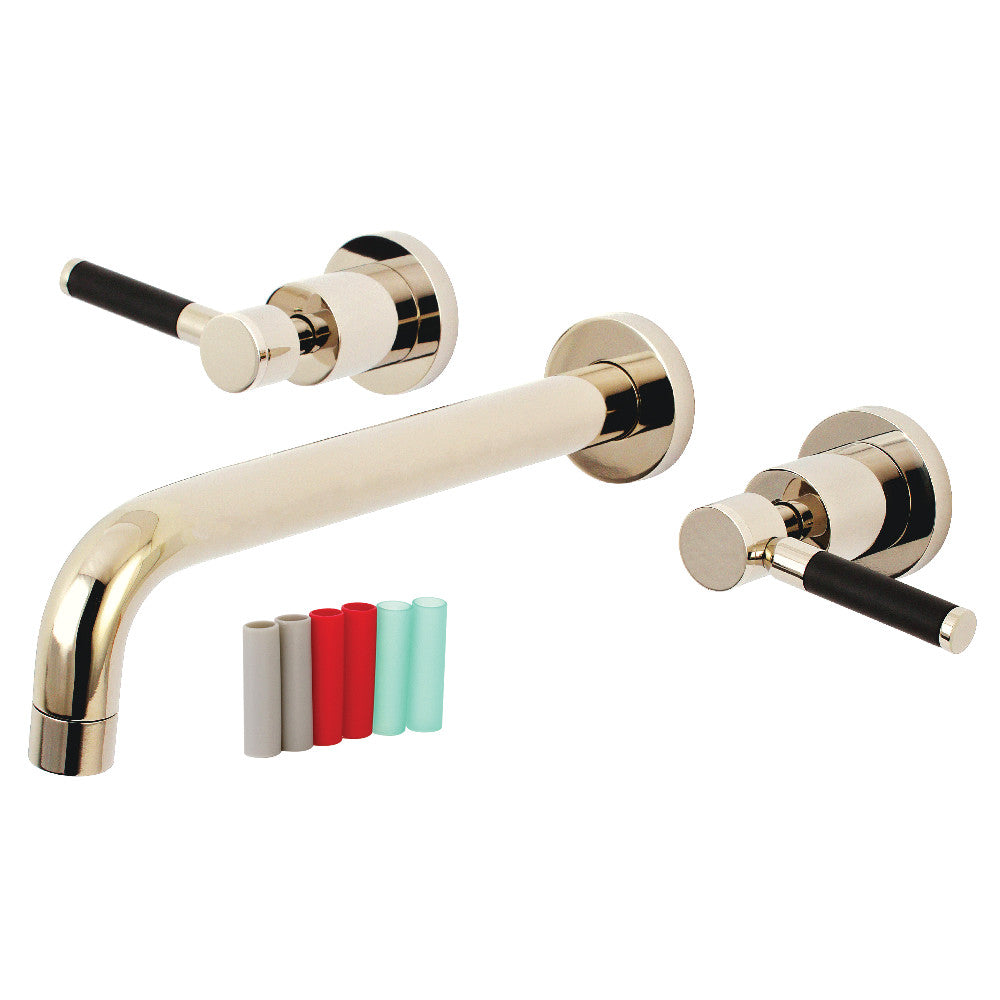 Kingston Brass KS8026DKL Kaiser Two-Handle Wall Mount Tub Faucet, Polished Nickel - BNGBath