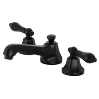 Thumbnail for Kingston Brass KS4460PKL Duchess Widespread Bathroom Faucet with Brass Pop-Up, Matte Black - BNGBath