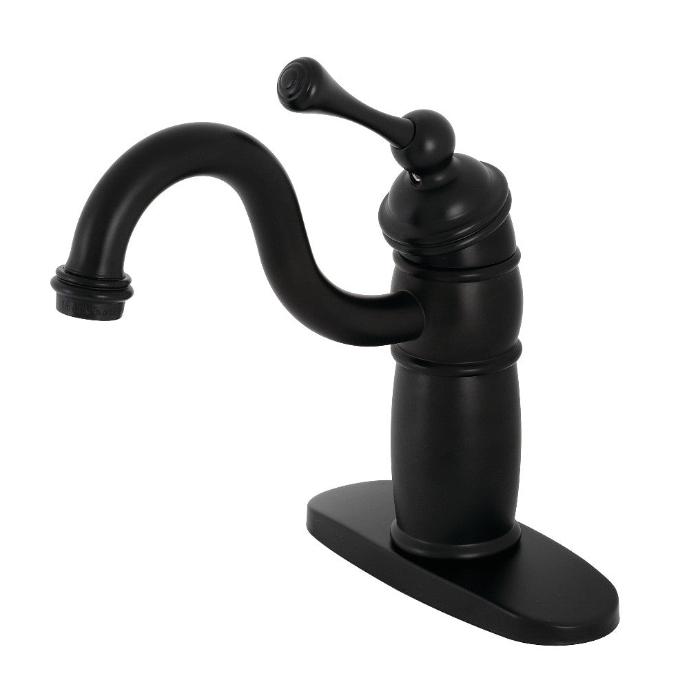 Kingston Brass KB1480BL Vintage Single-Handle Monoblock Bar Faucet, Matte Black - BNGBath