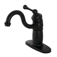 Thumbnail for Kingston Brass KB1480BL Vintage Single-Handle Monoblock Bar Faucet, Matte Black - BNGBath