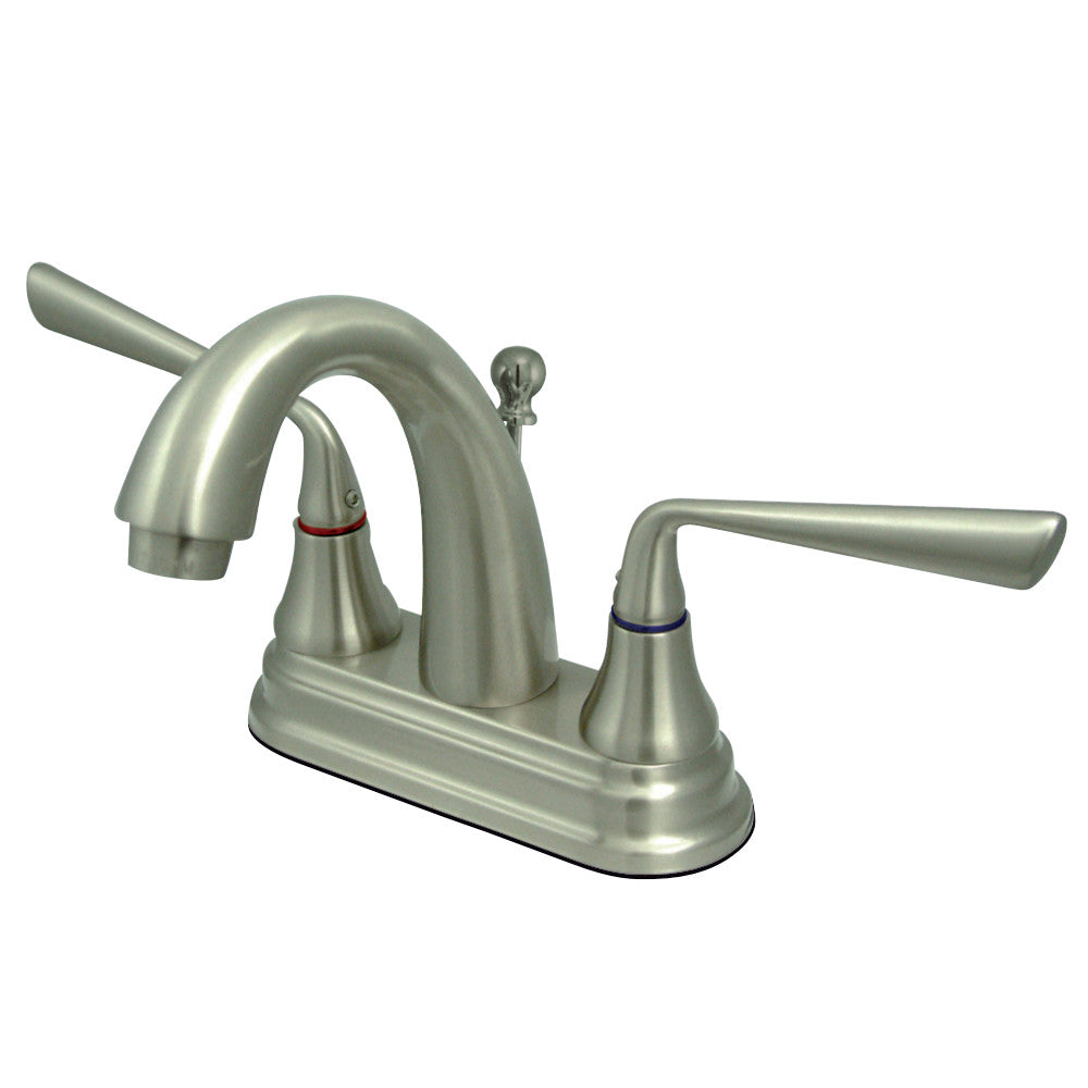 Kingston Brass KS7618ZL 4 in. Centerset Bathroom Faucet, Brushed Nickel - BNGBath