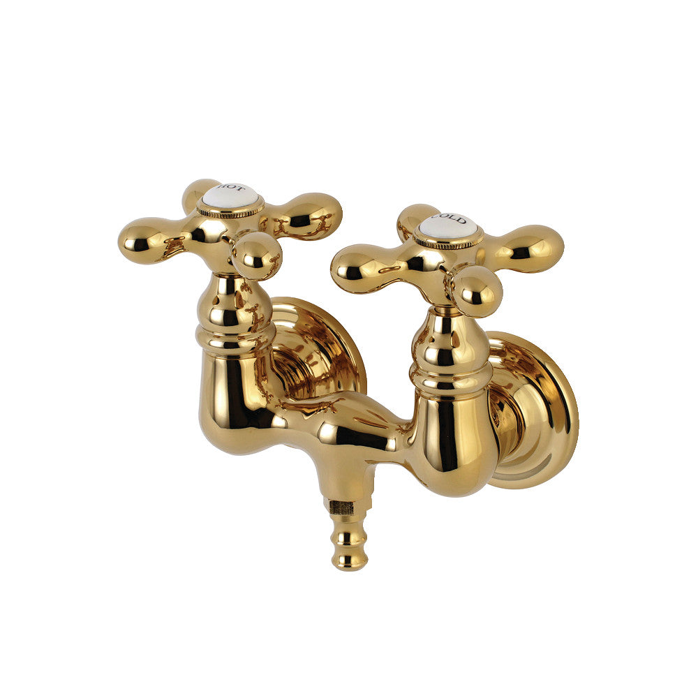 Aqua Vintage AE37T2 Vintage 3-3/8 Inch Wall Mount Tub Faucet, Polished Brass - BNGBath