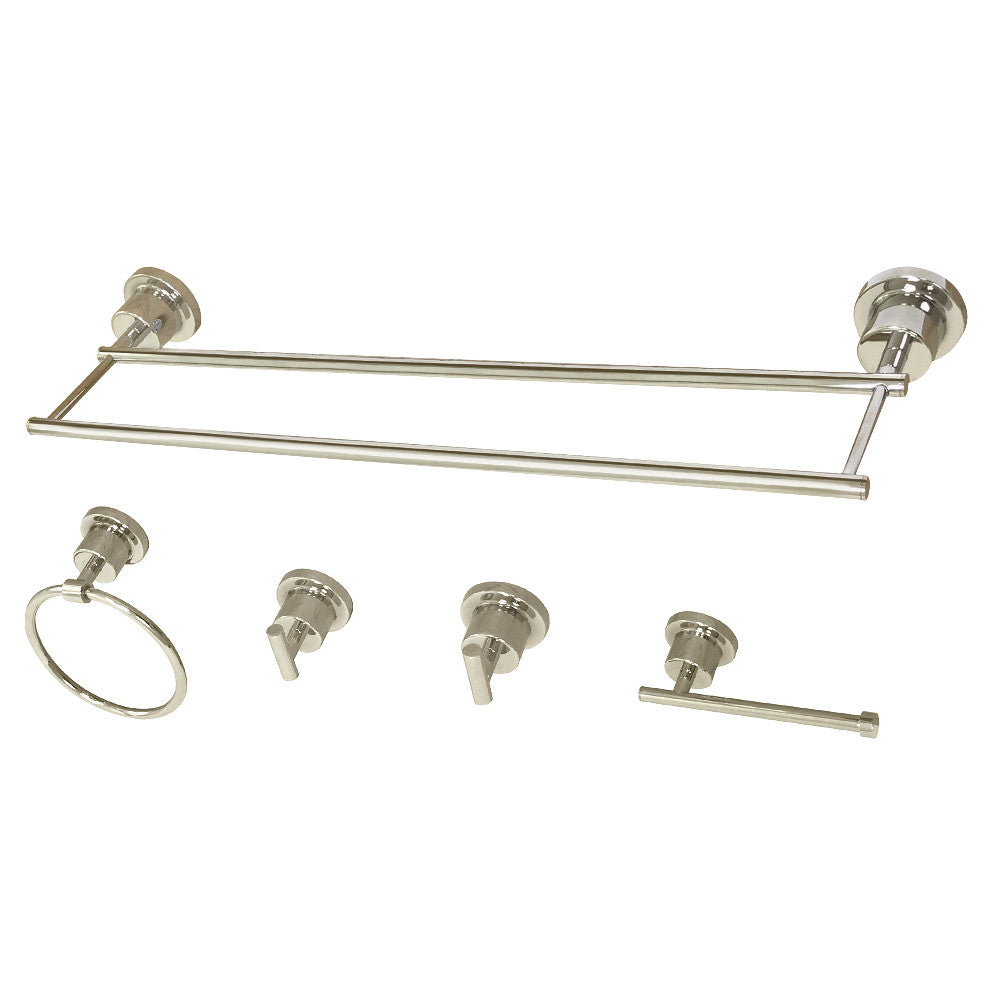 Kingston Brass BAH8213478PN Concord 5-Piece Bathroom Accessory Sets, Polished Nickel - BNGBath