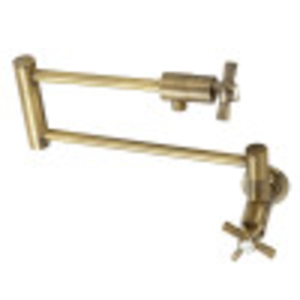 Kingston Brass KS4103ZX Millennium Wall Mount Pot Filler, Antique Brass - BNGBath