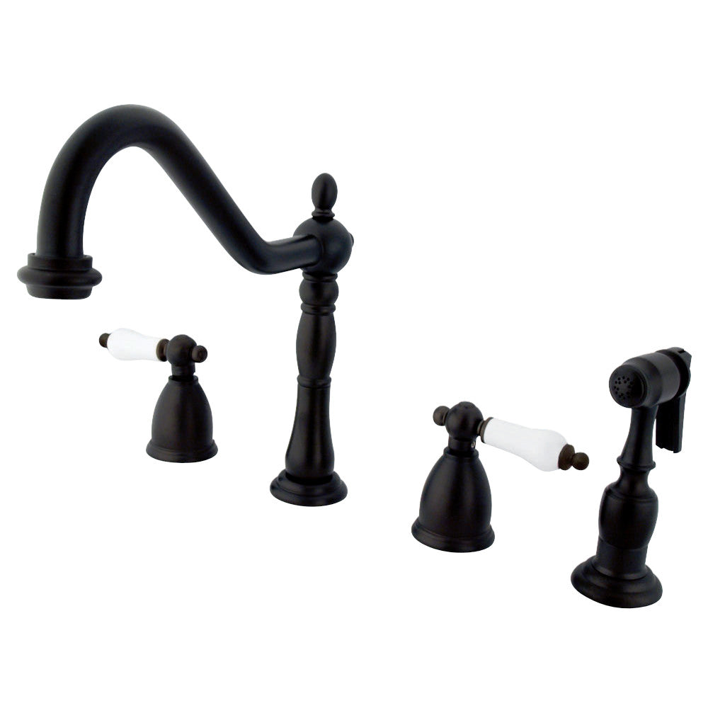 Kingston Brass KB1795PLBS Widespread Kitchen Faucet, Oil Rubbed Bronze - BNGBath