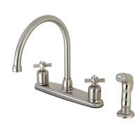 Thumbnail for Kingston Brass FB798ZXSP Millennium 8-Inch Centerset Kitchen Faucet with Sprayer, Brushed Nickel - BNGBath