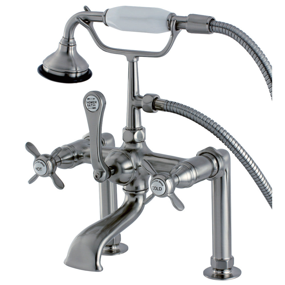 Aqua Vintage AE103T8BEX Essex Deck Mount Clawfoot Tub Faucet, Brushed Nickel - BNGBath