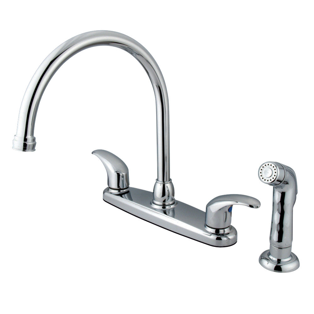 Kingston Brass KB6791LLSP 8-Inch Centerset Kitchen Faucet, Polished Chrome - BNGBath