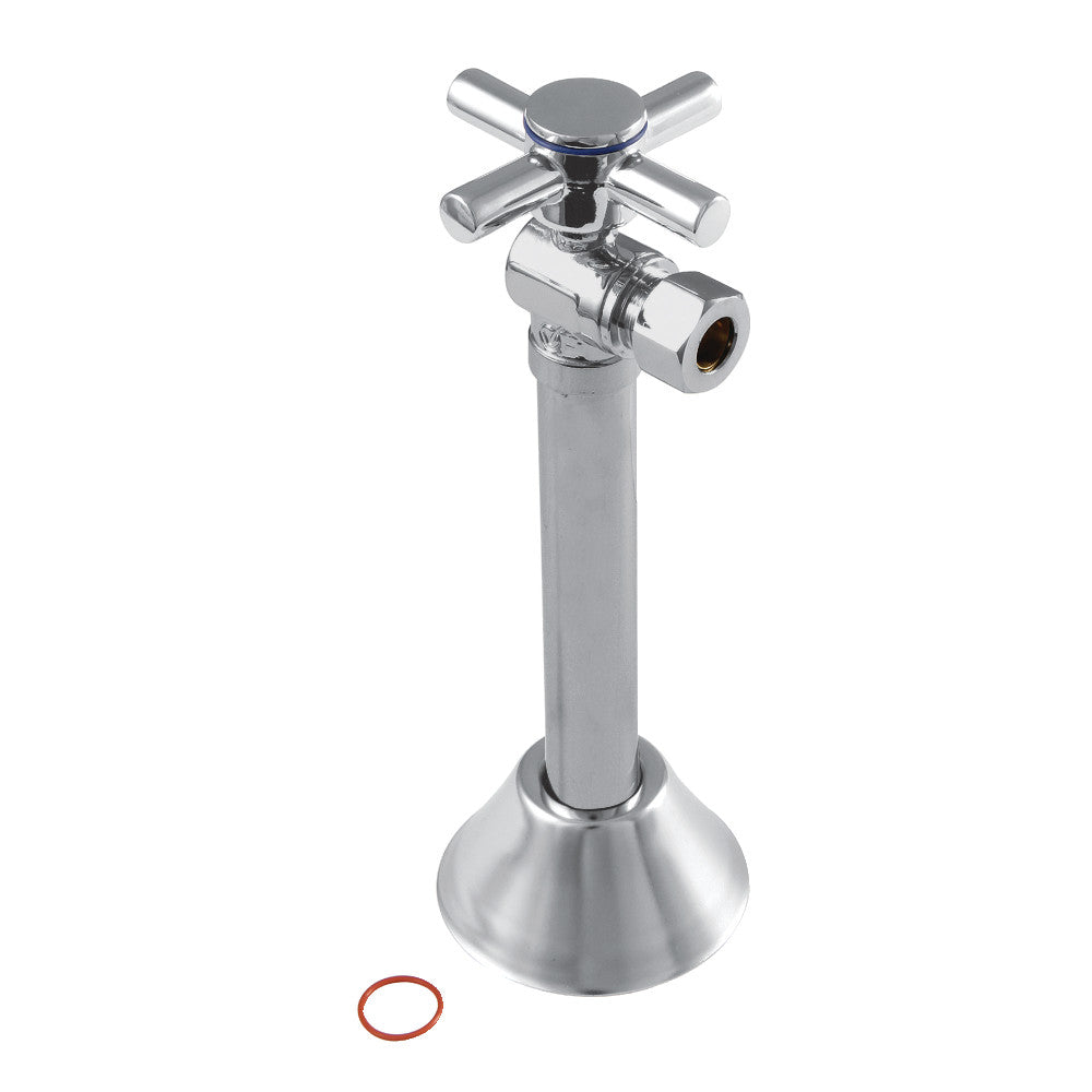 Kingston Brass CC83201DX Concord 1/2" Sweat x 3/8" O.D. Comp, Angle Shut Off Valve with 5" Extension, Polished Chrome - BNGBath