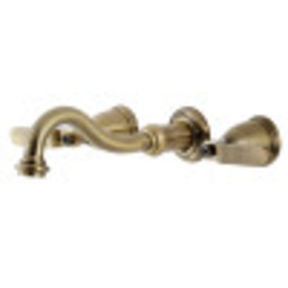 Kingston Brass KS3123KL Whitaker Two-Handle Wall Mount Bathroom Faucet, Antique Brass - BNGBath