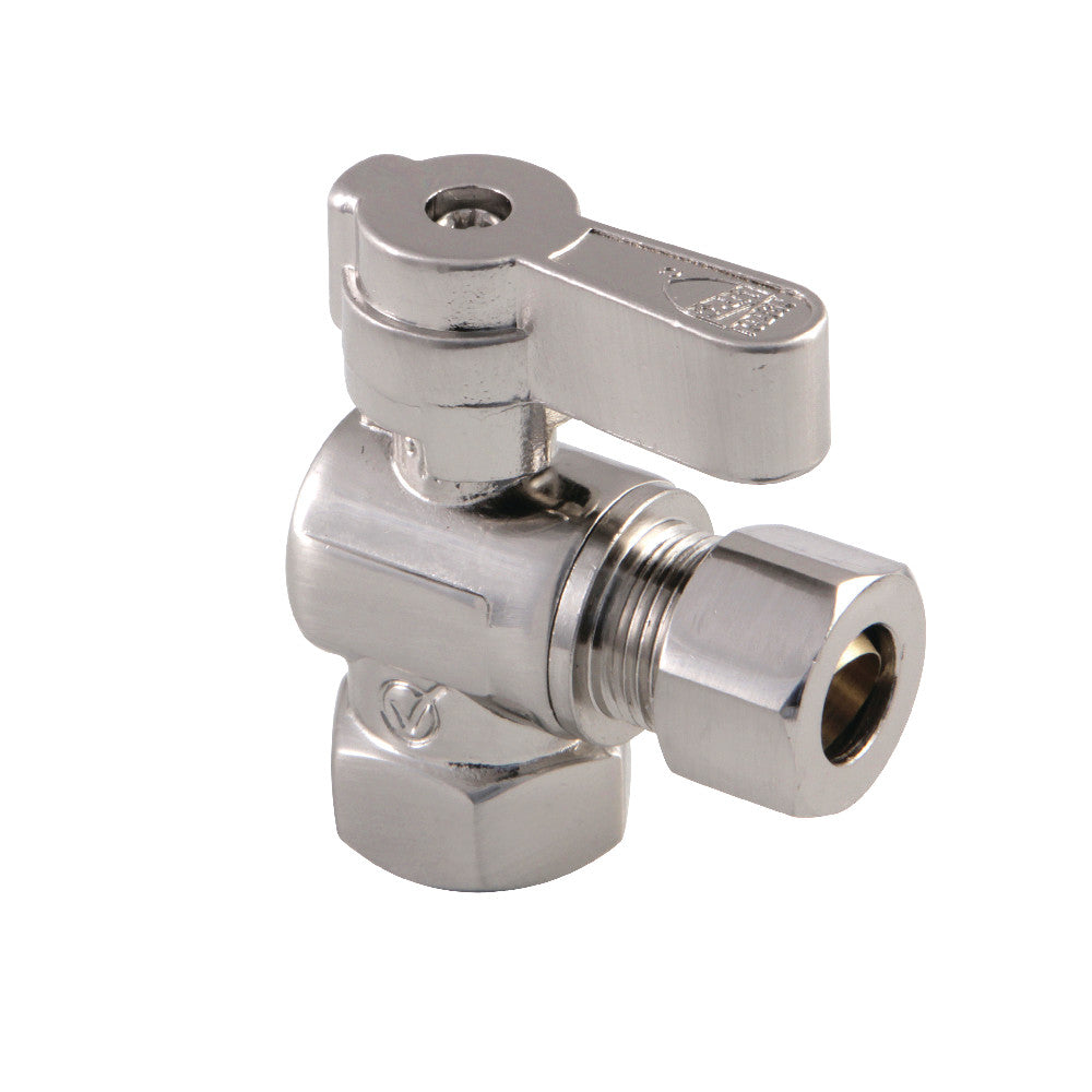 Kingston Brass KF3310SN 3/8" FIP X 3/8" OD Comp Angle Stop Valve, Brushed Nickel - BNGBath