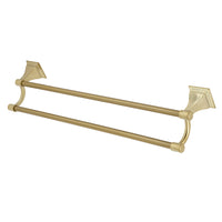 Thumbnail for Kingston Brass BAH6123BB Monarch 24-Inch Dual Towel Bar, Brushed Brass - BNGBath