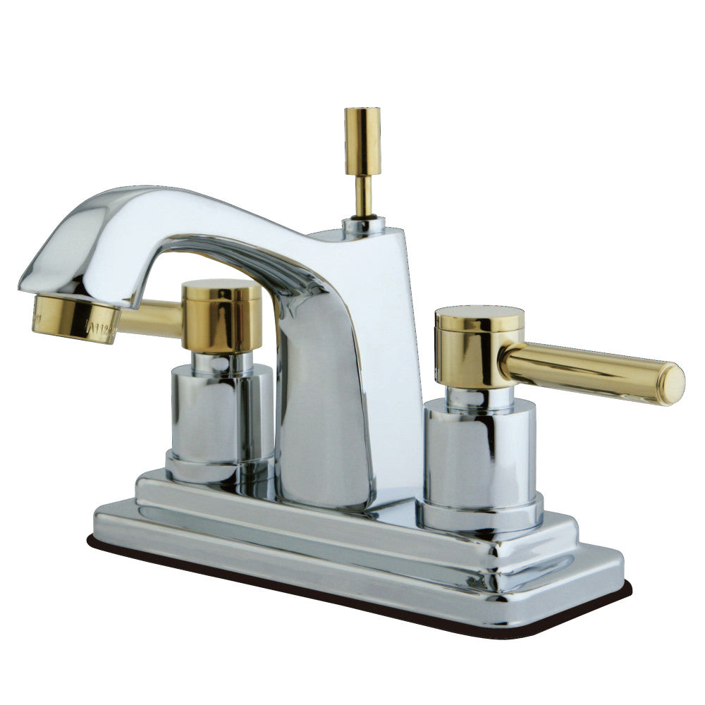 Kingston Brass KS8644DL 4 in. Centerset Bathroom Faucet, Polished Chrome/Polished Brass - BNGBath