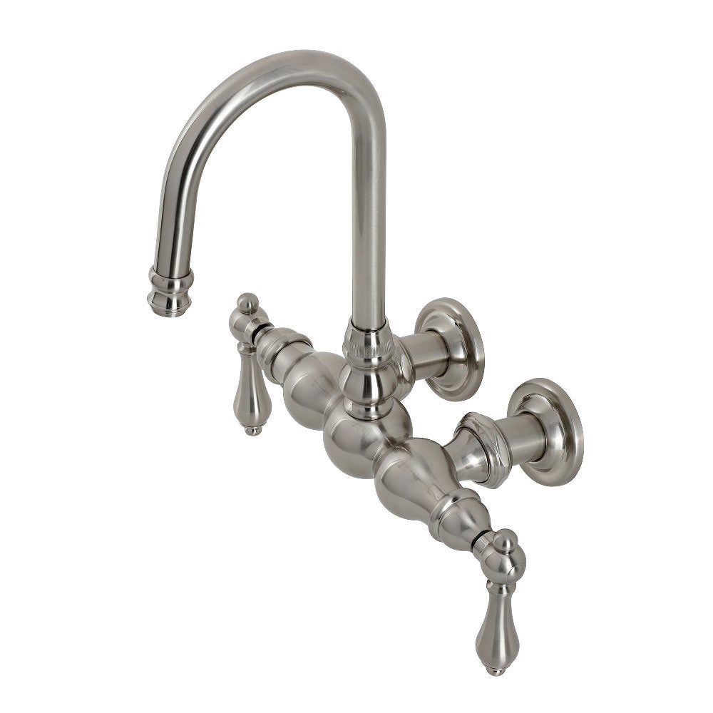 Kingston Brass CA1T8 Vintage 3-3/8" Tub Wall Mount Clawfoot Tub Faucet, Brushed Nickel - BNGBath