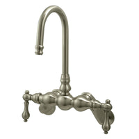 Thumbnail for Kingston Brass CC81T8 Vintage Adjustable Center Wall Mount Tub Faucet, Brushed Nickel - BNGBath