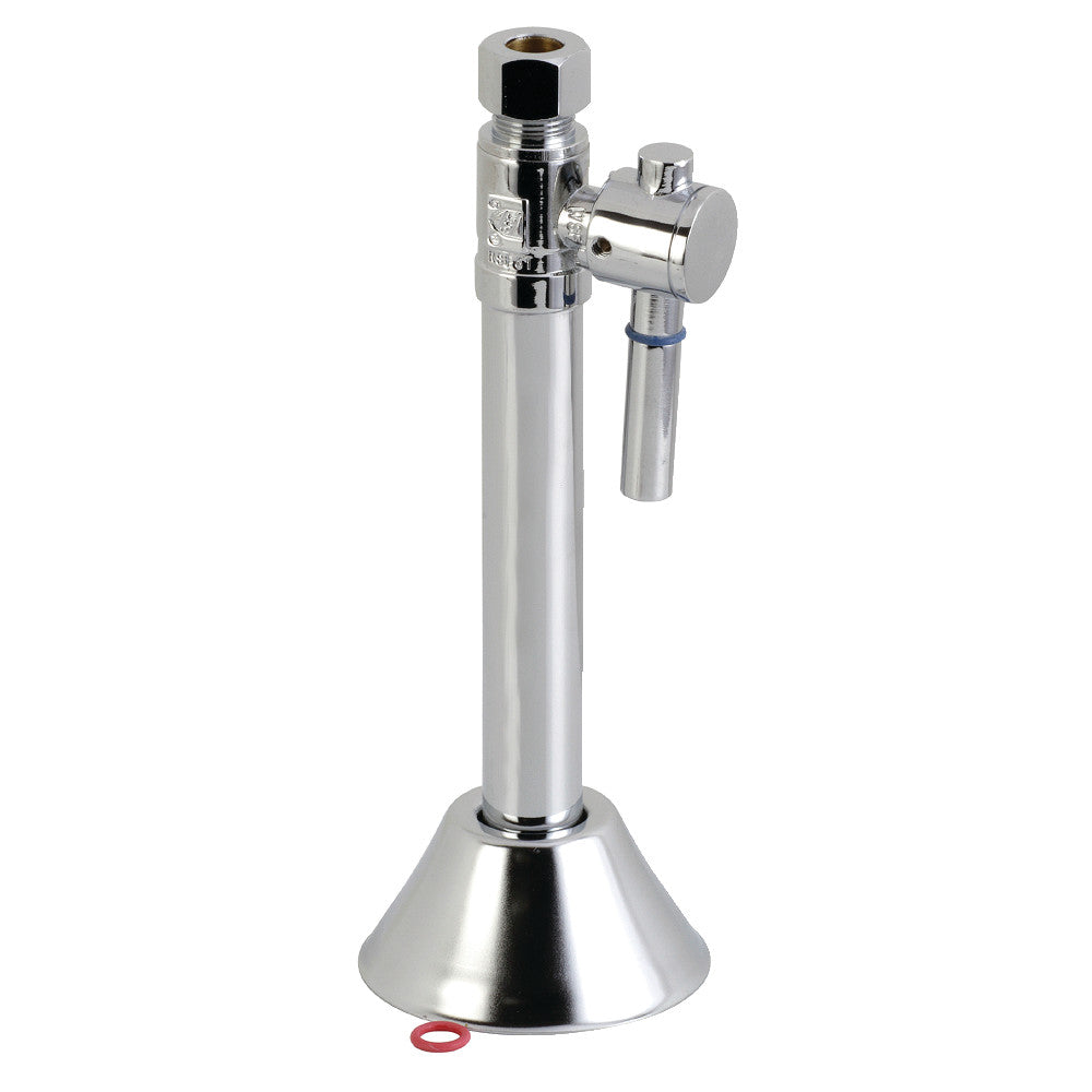 Kingston Brass CC83251DL 1/2" Sweat x 3/8" O.D. Comp Straight Shut-Off Valve with 5" Extension, Polished Chrome - BNGBath