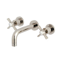 Thumbnail for Kingston Brass KS8126ZX Millennium 2-Handle Wall Mount Bathroom Faucet, Polished Nickel - BNGBath