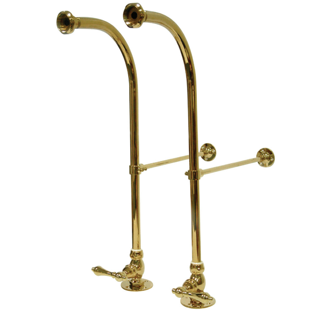 Kingston Brass CC452ML Rigid Freestanding Tub Supplies with Stops, Polished Brass - BNGBath