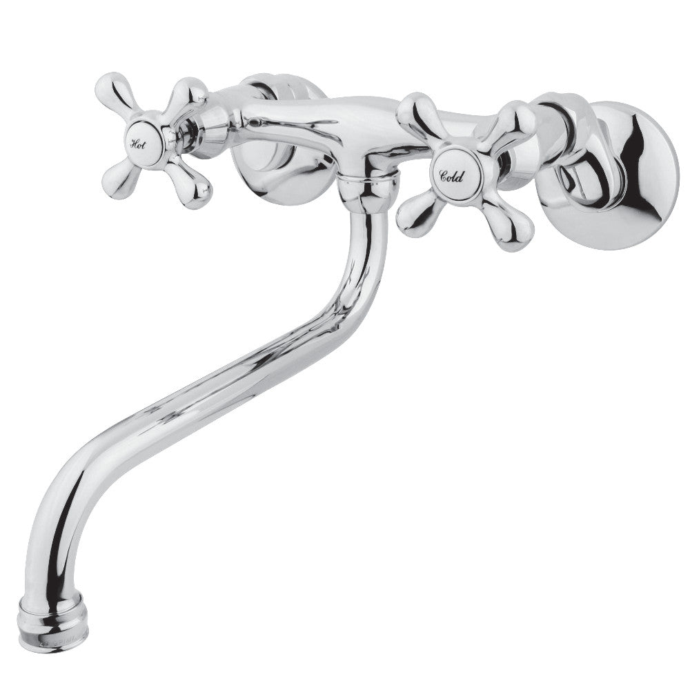 Kingston Brass KS215C Kingston Two Handle Wall Mount Bathroom Faucet, Polished Chrome - BNGBath