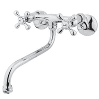 Thumbnail for Kingston Brass KS215C Kingston Two Handle Wall Mount Bathroom Faucet, Polished Chrome - BNGBath