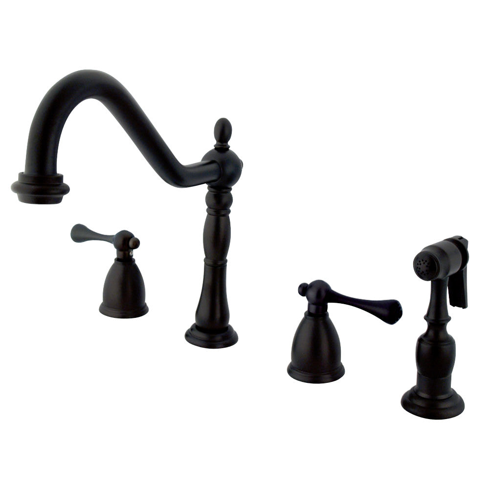 Kingston Brass KB1795BLBS Widespread Kitchen Faucet, Oil Rubbed Bronze - BNGBath