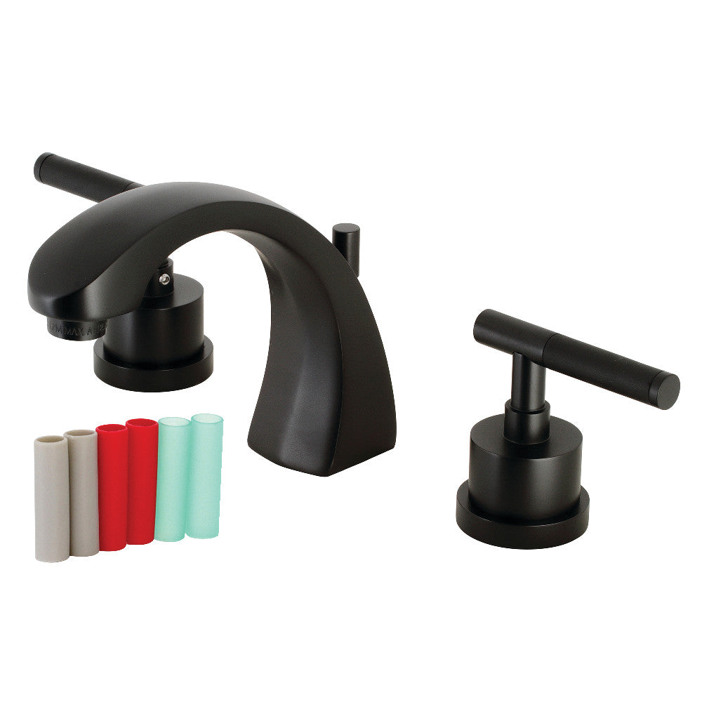 Kingston Brass KS4980CKL Kaiser Widespread Bathroom Faucet with Brass Pop-Up, Matte Black - BNGBath