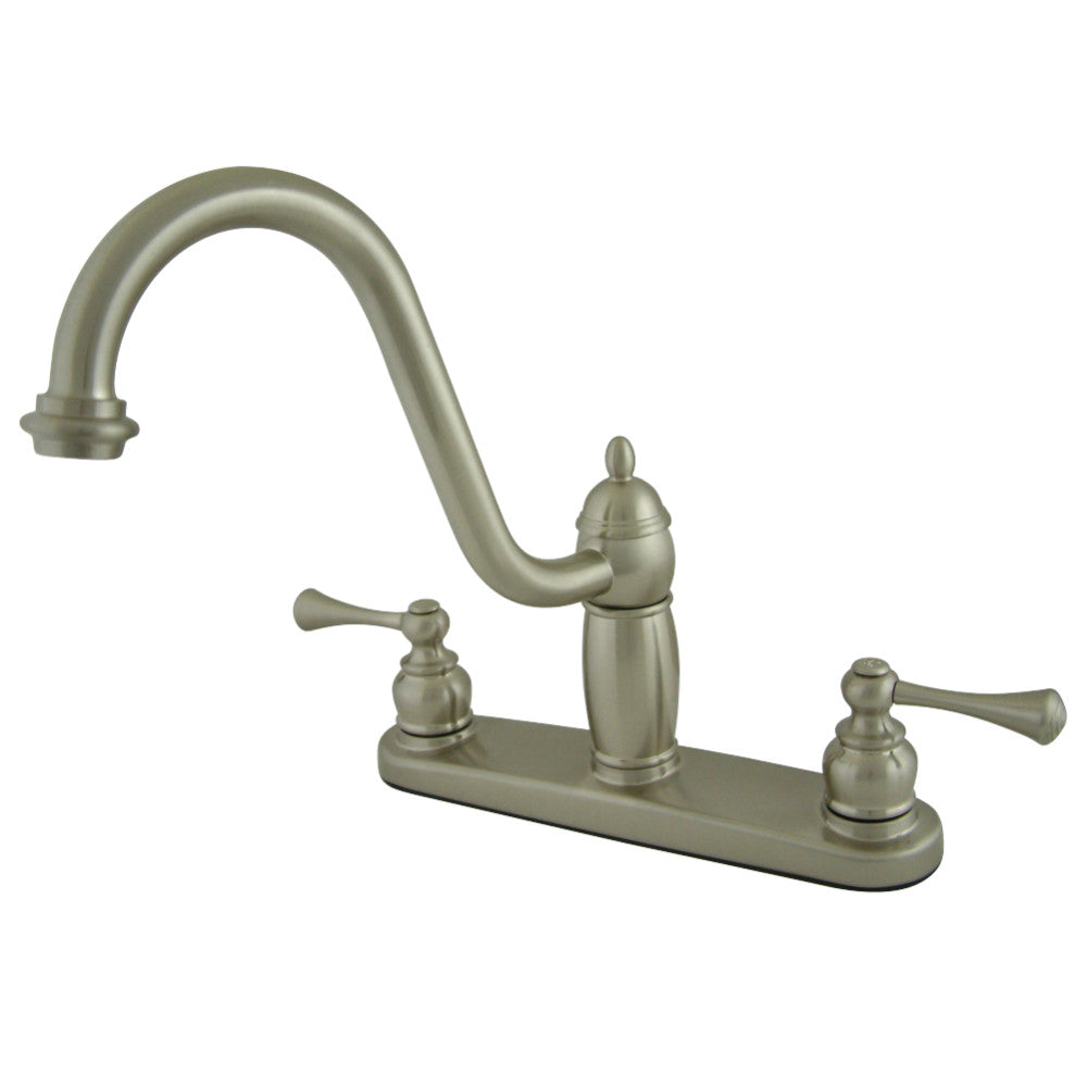 Kingston Brass KB1118BLLS Heritage Centerset Kitchen Faucet, Brushed Nickel - BNGBath