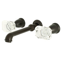 Thumbnail for Kingston Brass KS7125WQL Krystal Onyx Two-Handle Wall Mount Bathroom Faucet, Oil Rubbed Bronze - BNGBath