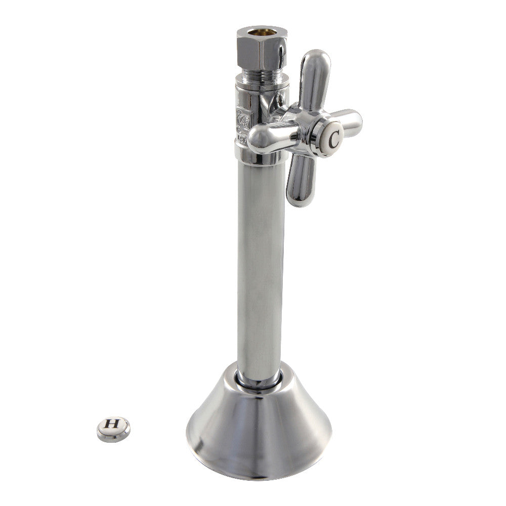 Kingston Brass CC83251X 1/2" Sweat x 3/8" OD Comp Straight Shut-Off Valve with 5" Extension, Polished Chrome - BNGBath