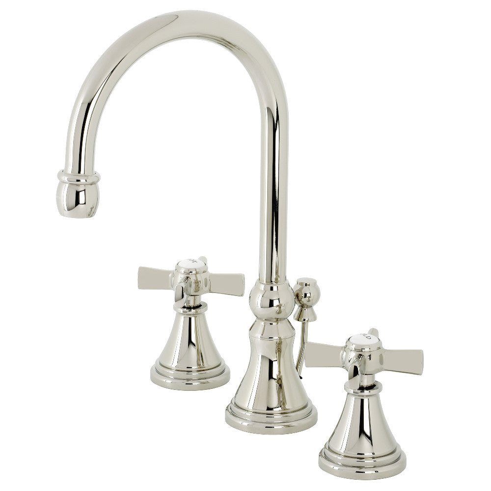 Kingston Brass KS2986ZX Millennium Widespread Bathroom Faucet with Brass Pop-Up, Polished Nickel - BNGBath