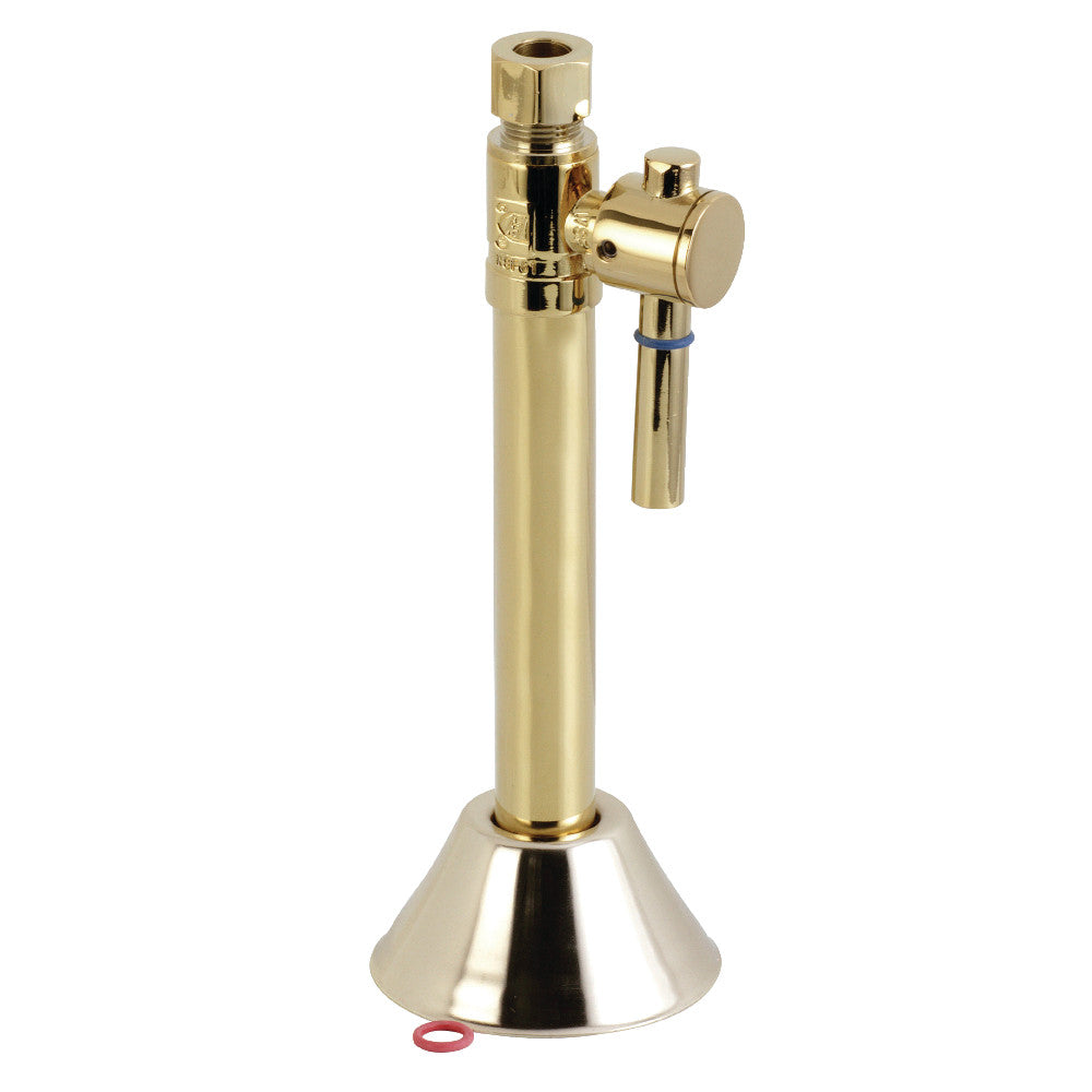 Kingston Brass CC83252DL 1/2" Sweat x 3/8" O.D. Comp Straight Shut-Off Valve with 5" Extension, Polished Brass - BNGBath