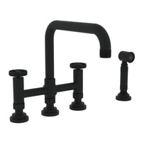 Thumbnail for ROHL Campo Deck Mount U-Spout 3 Leg Bridge Faucet with Sidespray - BNGBath