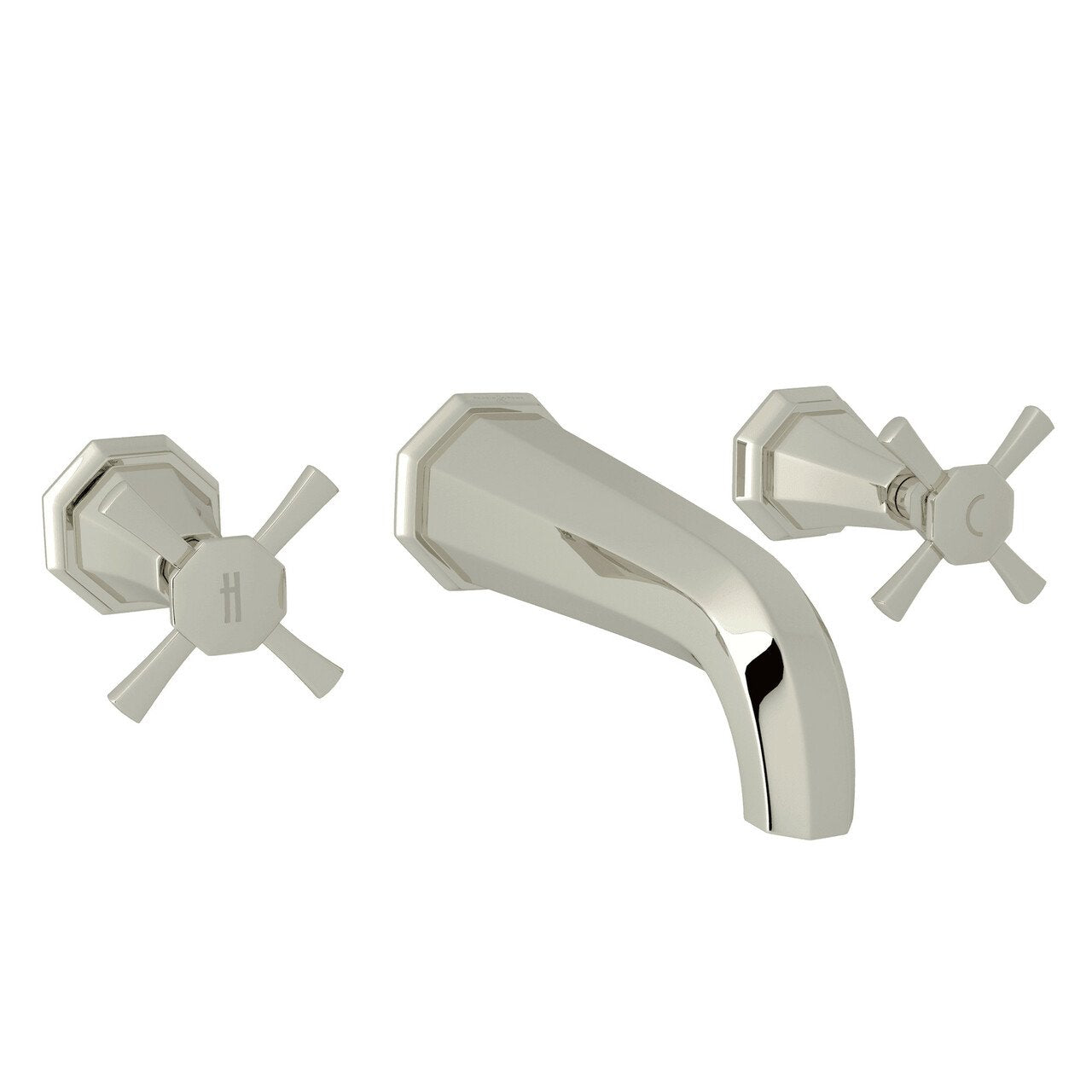 Perrin & Rowe Deco Wall Mount Widespread Bathroom Faucet - BNGBath