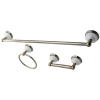 Thumbnail for Kingston Brass BAK111148SN Victorian 3-Piece Bathroom Hardware, Brushed Nickel - BNGBath