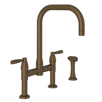 Thumbnail for Perrin & Rowe Holborn U-Spout Bridge Kitchen Faucet with Sidespray - BNGBath