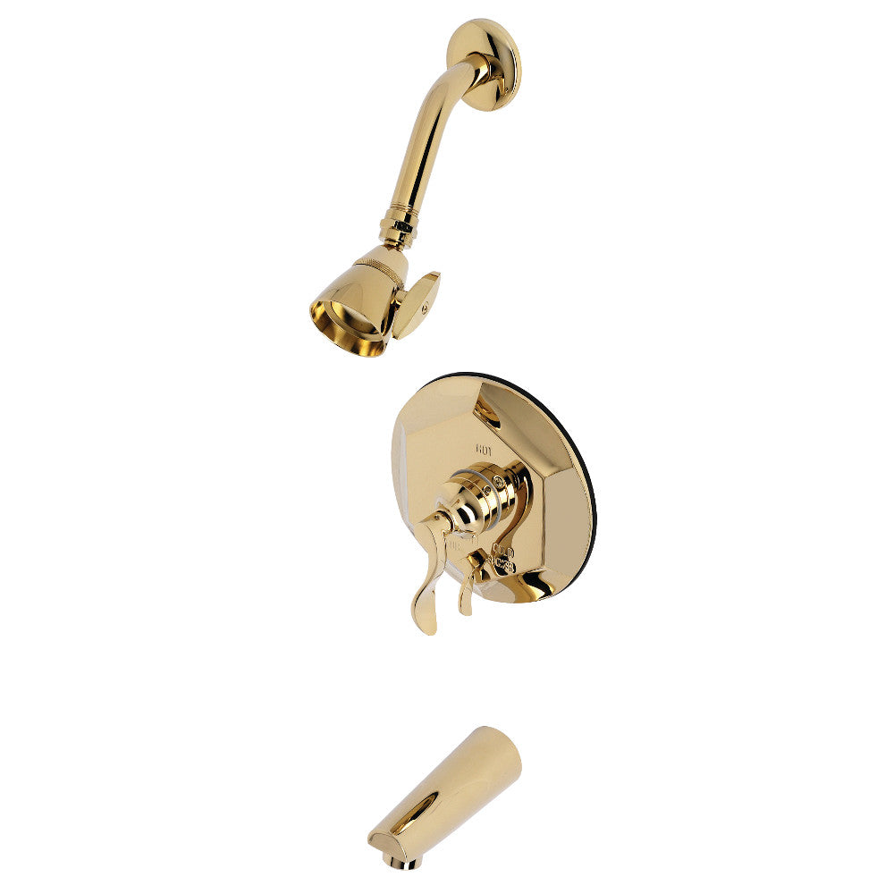 Kingston Brass KB46320DFL Tub and Shower Faucet, Polished Brass - BNGBath