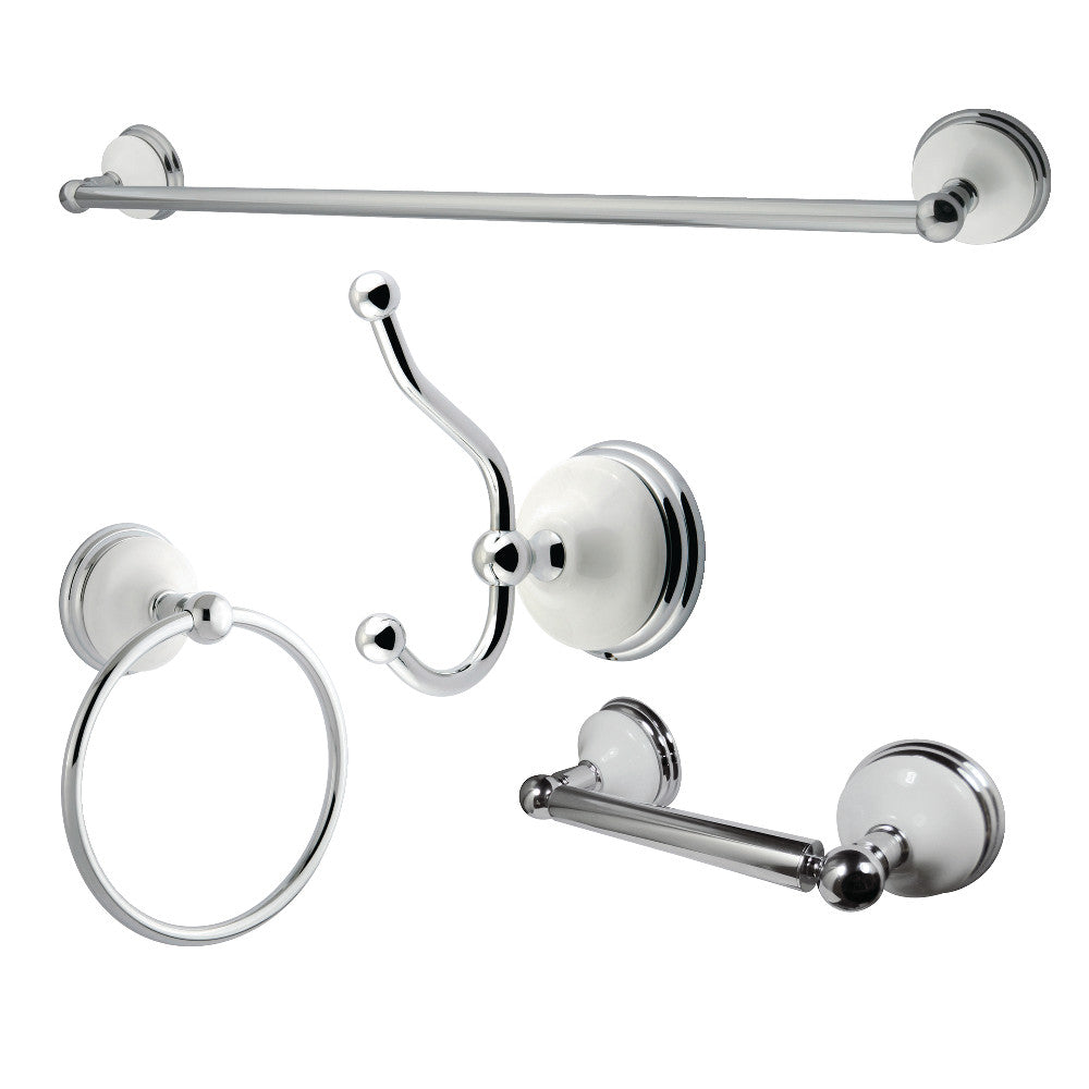 Kingston Brass BAK1111478C Victorian 4-Piece Bathroom Hardware, Polished Chrome - BNGBath