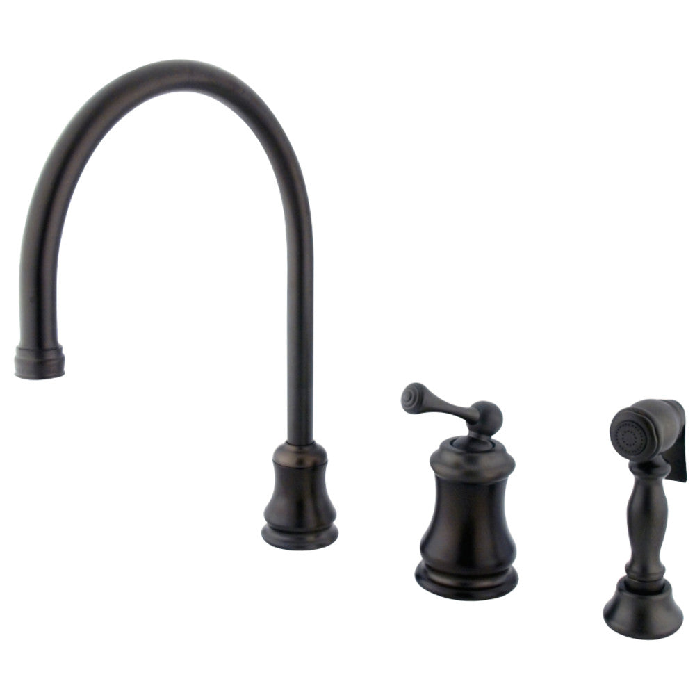 Kingston Brass KS3815BLBS Widespread Kitchen Faucet, Oil Rubbed Bronze - BNGBath